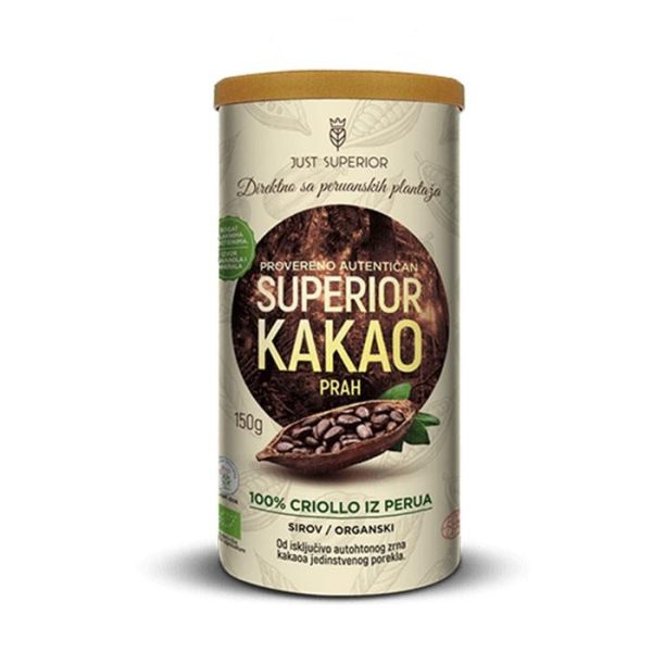 Organski Kakao Prah Criollo Just Superior –bogat antioksidansima i nutrijentima.