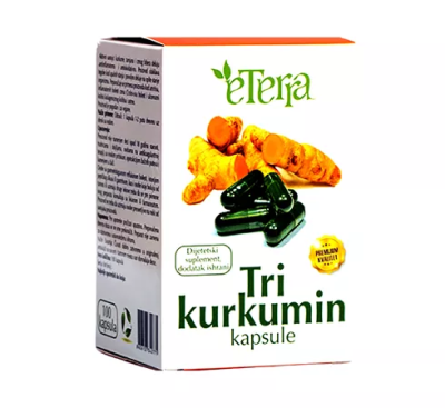 Tri Kurkumin kapsule, prirodni ekstrakti kurkume, tamjana i crnog bibera, zdravlje i energija