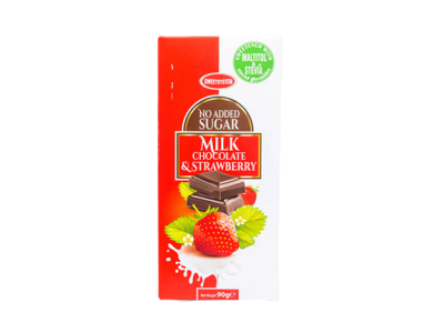 Bela čokolada sa jagodom bez šećera 90g