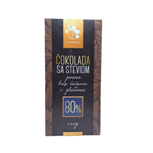 Crna čokolada 80% kakaoa 100g Loveberry