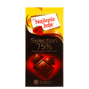 Najlepse zelje Crna cokolada 75% kakao 75g