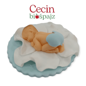 Figurice za tortu plava beba na cvetu Mini figura