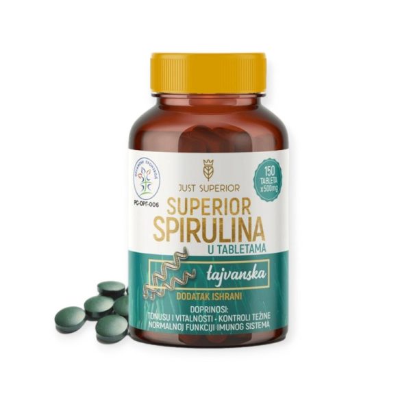 Tajvanska spirulina u tabletama – prirodni dodatak za energiju, detoksikaciju i jačanje imuniteta.