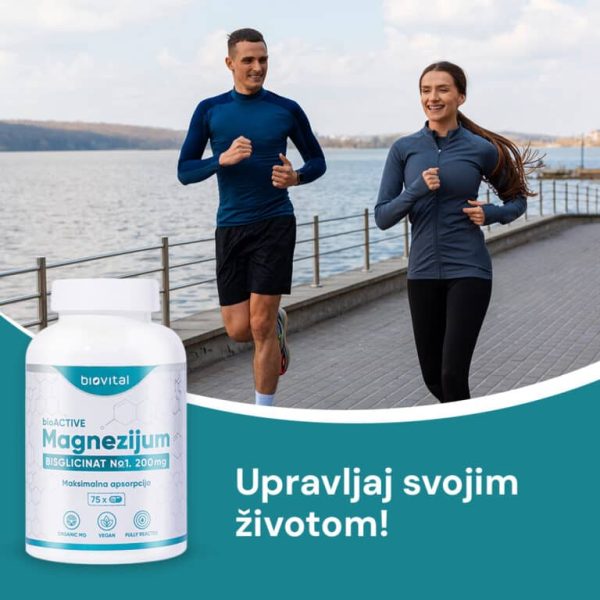 Superiorna formulacija BioActive Magnezijum Bisglicinat kapsule isključivo sadrže organski magnezijum iz soli magnezijum bisglicinata, koji se odlikuje visokom apsorpcijom i ima najbolju iskoristljivost u organizmu. Ove kapsule su specijalno razvijene da podrže mišićnu strukturu tela i mentalno funkcionisanje. Jedinstveni sastav 100% helatnog oblika magnezijuma vrhunskog kvaliteta proizvedeno u Nemačkoj sa zaštitnim znakom MagChel® Doprinosi podršci svake ćelije u telu, kako bi se održao uravnotežen, aktivan i energičan način života.