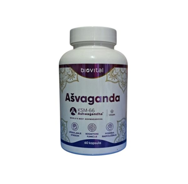 Ekstrakt Ašvaganda -kapsule Biovital KSM-66® sa magnezijumom – dodatak ishrani za stres i fokus