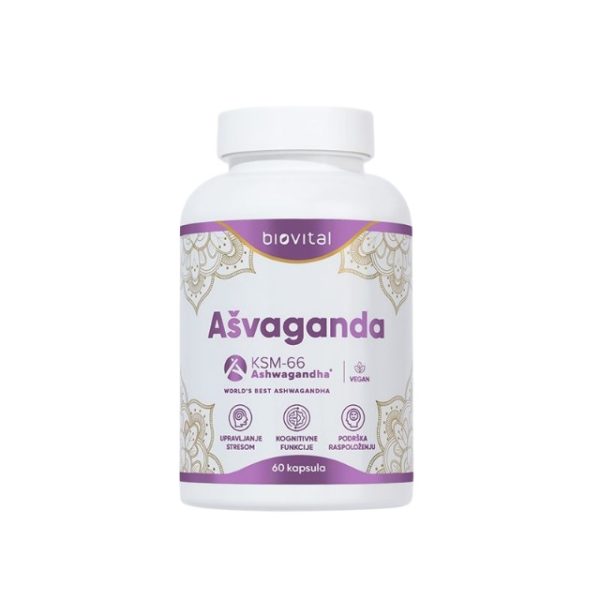 Ekstrakt Ašvaganda -kapsule Biovital KSM-66® sa magnezijumom – dodatak ishrani za stres i fokus