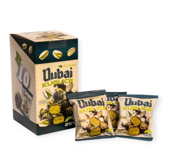Dubai kuglice sa pistaćima i čokoladom – poslastica u elegantnom pakovanju