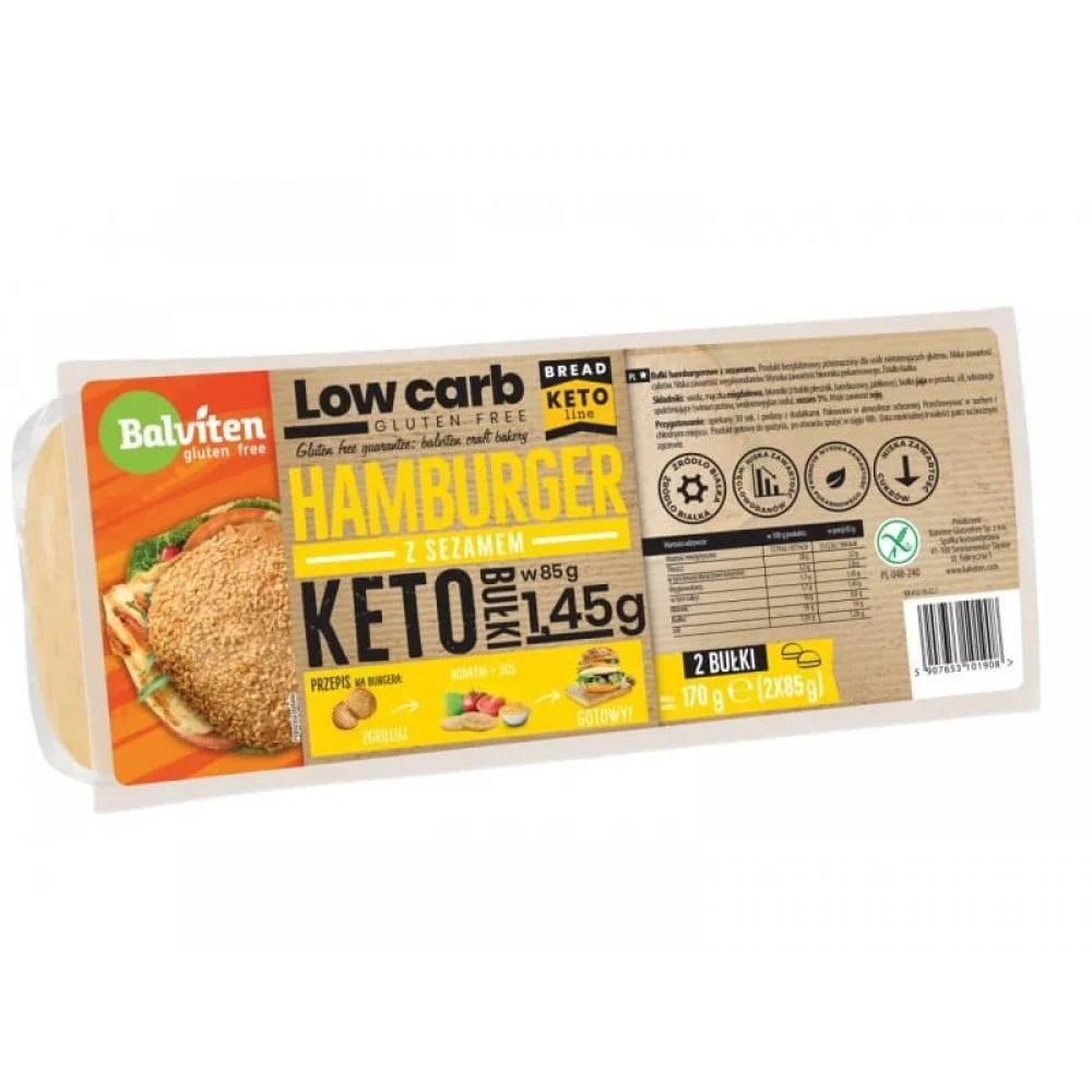 Keto hamburger zemičke sa susamom bez glutena 2 × 85 g